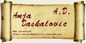Anja Daskalović vizit kartica